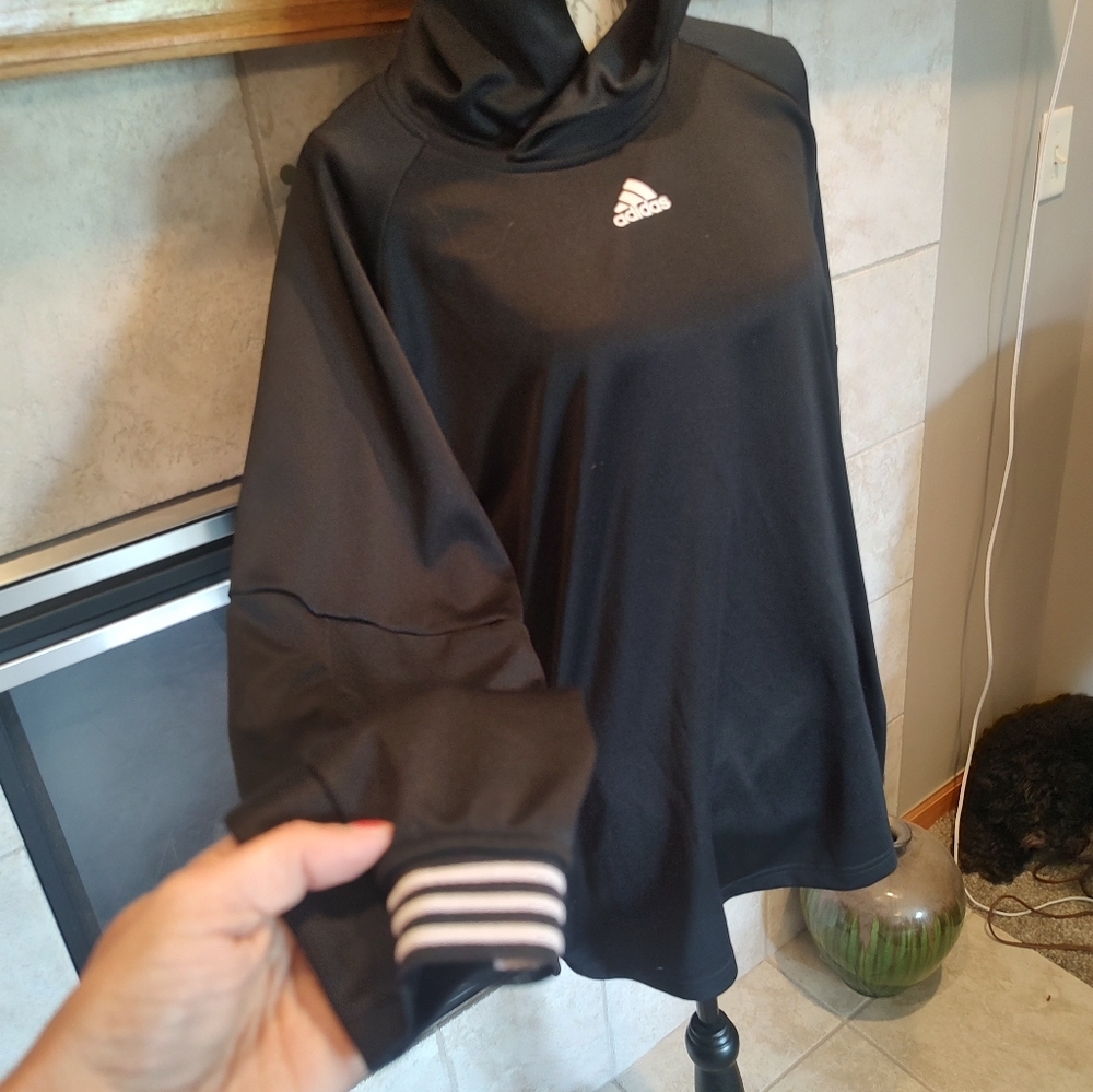 Adidas Black XL Cross Cross Neck Pullover Hoodie! - Picture 6 of 10